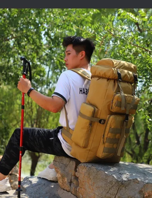 Sac à dos randonnée tactique étanche de grande capacité de 80 L