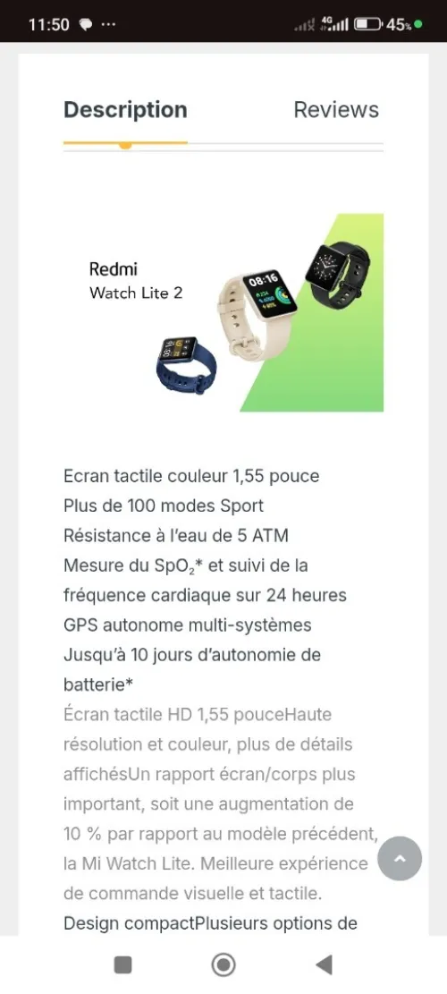 Smart watch redmi lite 2