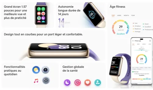 Honor Band 9 - Bracelet connecté santé et sport 1,57" AMOLED, 96 Modes sportifs, Autonomie 14 jours