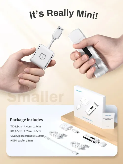 Lemorele Kit Extendeur HDMI Sans Fil TYPE-C TX/RX - Dongle Affichage pour TV, Projecteur, PC, Switch