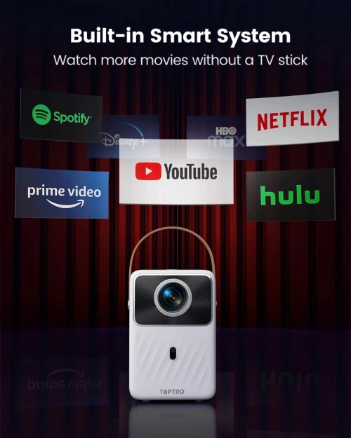 TOPTRO Projecteur portable B1 : Full HD 1080P Android 9.0 400 ANSI avec Batterie