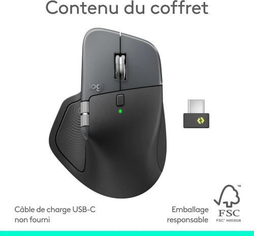 Logitech MX Master 4 | Haptic Sense & Actions Ring | Souris Pro USB-C
