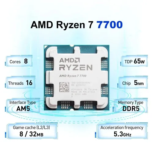 AMD Ryzen 7 7700 - Tray - Processeur 8 Cœurs 16 Threads
