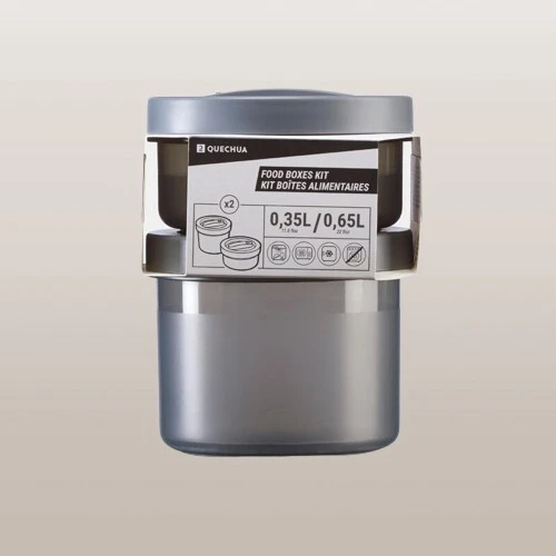 Kit 2 boîtes alimentaires hermétiques - 0,35 et 0,65 Litre