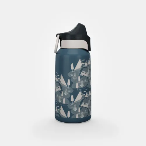 Gourde 500 enfant 0,6l en inox avec bouchon instantané pour la randonnée - Rose+- Bleu