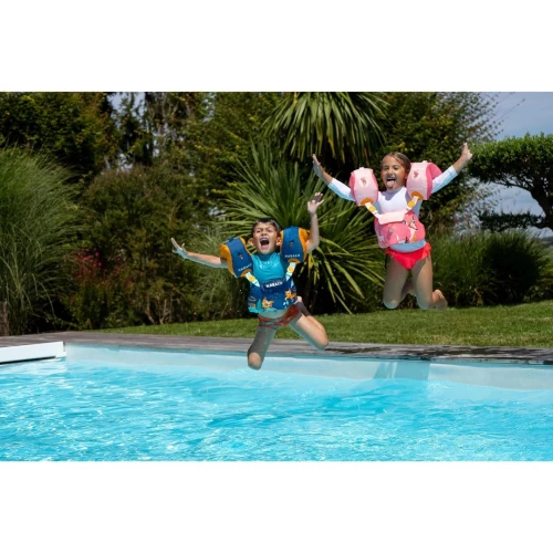 Brassards-Ceinture Piscine Evolutif TISWIM Enfant 15 à 30 kg Bleu "Tigre"