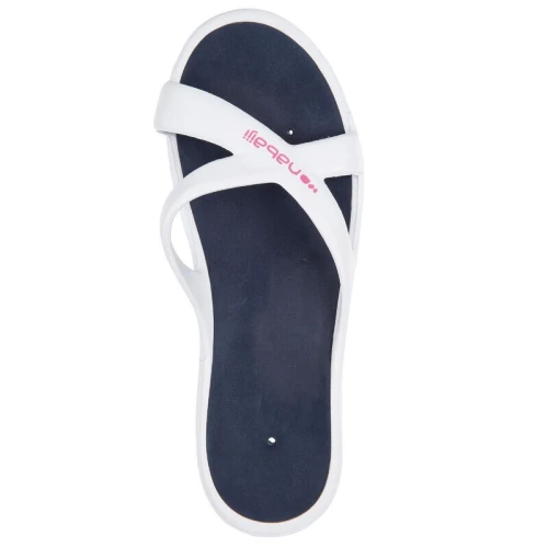 Sandales De Piscine - Slap 500 - Blanc Bleu Decathlon 