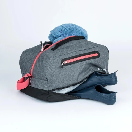 Sac de piscine Duffle bag 27L 3 compartiments, gris rose-bleu noir