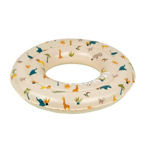 Bouée PiscineDecathlon Gonflable Beige 51 cm imprimé SAVANE Pour Enfant 3-6 ans
