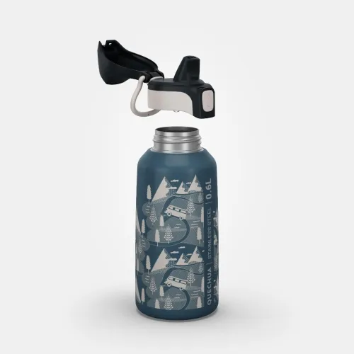 Gourde 500 enfant 0,6l en inox avec bouchon instantané pour la randonnée - Rose+- Bleu