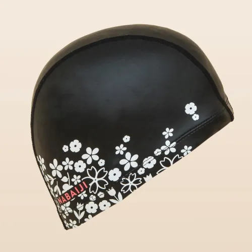 Bonnet de Bain en Maille Enduite - Tissu Imprimé - Taille L