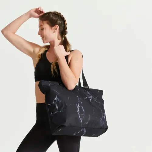 CABAS DECATHLON DE SPORT 25L RÉVERSIBLE NOIR / Blanc cassé