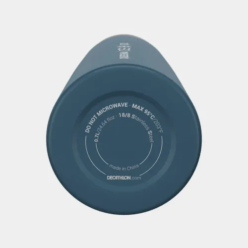 Bouteille Decathlon isotherme inox 0,7L avec gobelet pour la randonnée - bleu