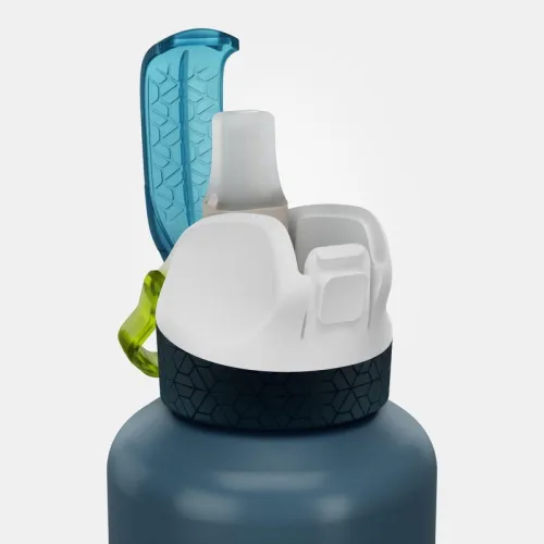 Gourde Decathlon enfant en alu 0,6L avec bouchon instantané et pipette pour la randonnée