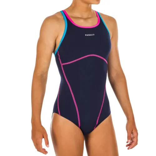 MAILLOT Decathlon DE BAIN UNE PIÈCE DE NATATION FILLE KAMIYE + BLEU
