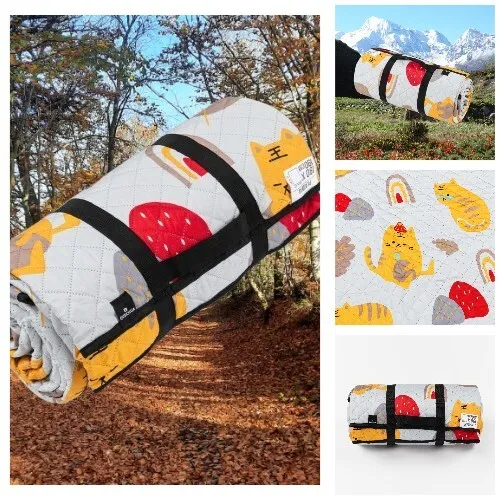 Plaid couverture confort XL pour pique nique et camping 190x190 cm