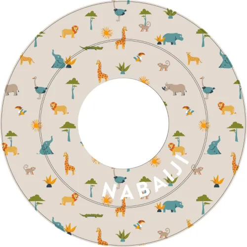 Bouée PiscineDecathlon Gonflable Beige 51 cm imprimé SAVANE Pour Enfant 3-6 ans