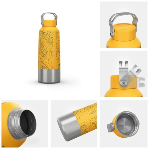 GOURDE DECATHLON  RANDONNÉE MH100 BOUCHON À VIS 1L INOX