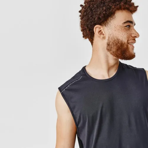 DÉBARDEUR RUNNING DECATHLON RESPIRANT HOMME - DRY+ NOIR