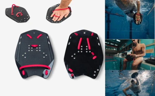 Plaquettes de natation 900 l noir rouge Decathlon