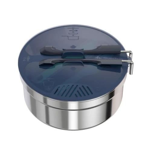 Popote decathlon camp du randonneur MH100 inox 2 personnes (1,6L)