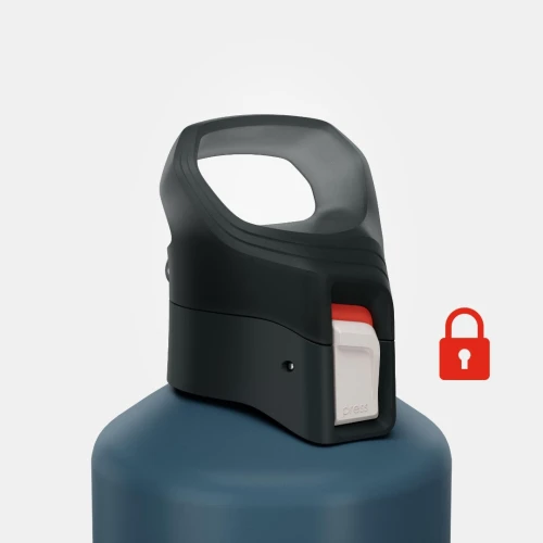 GOURDE DECATHLON RANDONNÉE MH500 BOUCHON OUVERTURE RAPIDE 1,5 LITRE ALUMINIUM BLEU