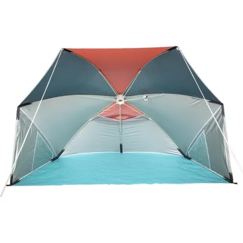Parasol Sun Shelter 3 personnes UPF50+ Iwiko 180 - Menthe Gris Orange decathlon