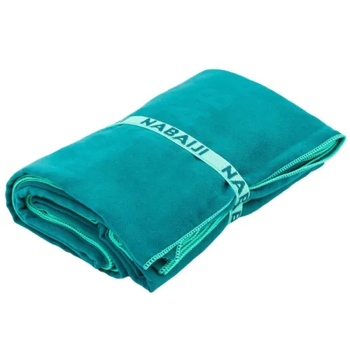 Serviette de bain microfibre bleu taille L 80 x 130 cm