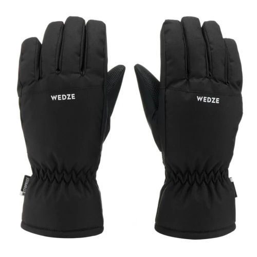 GANTS DECATHLON DE SKI ENFANT CHAUDS ET IMPERMEABLES - 100 NOIRS