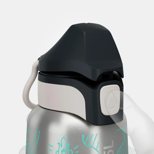 Gourde enfant isotherme 0,35L en acier inox avec bouchon instantané de randonnée dECATHLON
