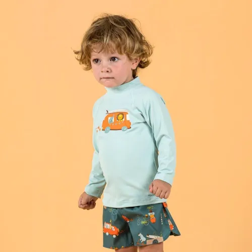T-shirt anti UV bébé manches longues Imprimé Rainbow