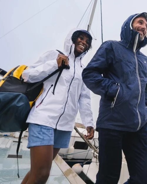 Veste Decathlon imperméable de voile - veste de pluie coupe vent sailing 100 bleu marine