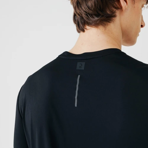 T-SHIRT Decathlon MEN'S RUNNING BREATHABLE LONG-SLEEVED T-SHIRT SUN PROTECT - BLACK