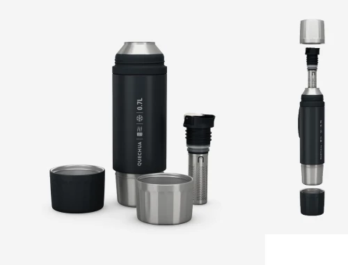 Bouteille inox isotherme avec filtre à thé 0,7L, de randonnée et camping