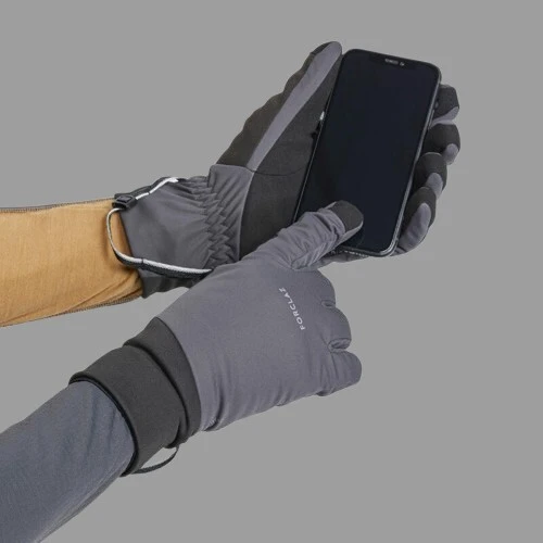 Gants tactiles coupe-vent de trekking adulte, MT900 gris