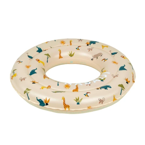 Bouée PiscineDecathlon Gonflable Beige 51 cm imprimé SAVANE Pour Enfant 3-6 ans