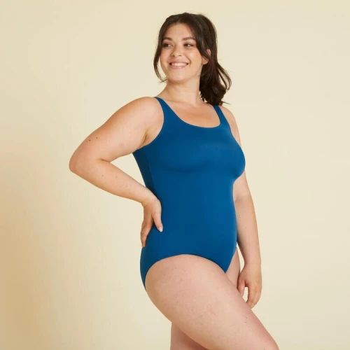 MAILLOT Decathlon DE BAIN DE NATATION FEMME 1 PIÈCE HEVA BLEU