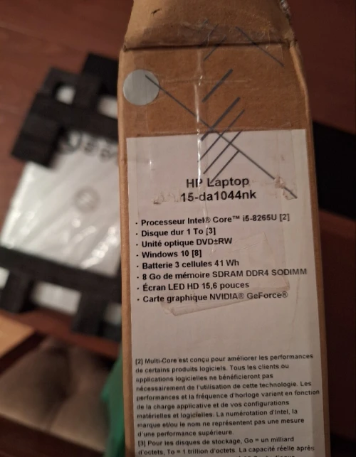 Laptop HP 15 Neuf sous emballage (i5 8è / 8 Go / 1 To / Nvidia)