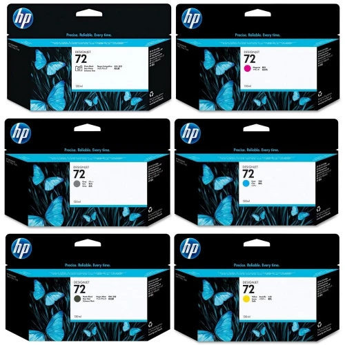 CARTOUCHE D'ENCRE  HP 72 Noir et Couleurs 
