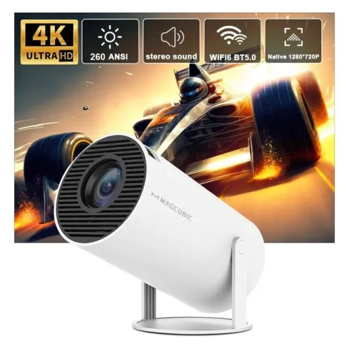 Projecteur Magcubique pour Home Cinéma en Plein Air, HY300 Pro, 4K, Android 11, Touriste, Wifi 6