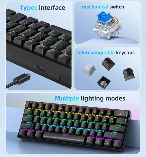 Clavier mécanique Apaydo K61 RGB   Neuf
