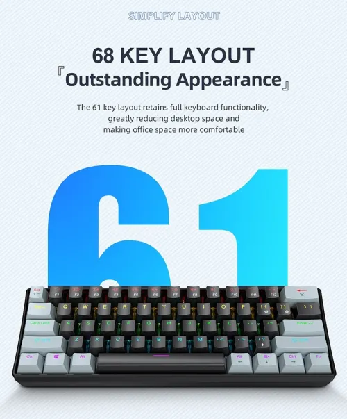 Clavier mécanique Apaydo K61 RGB   Neuf