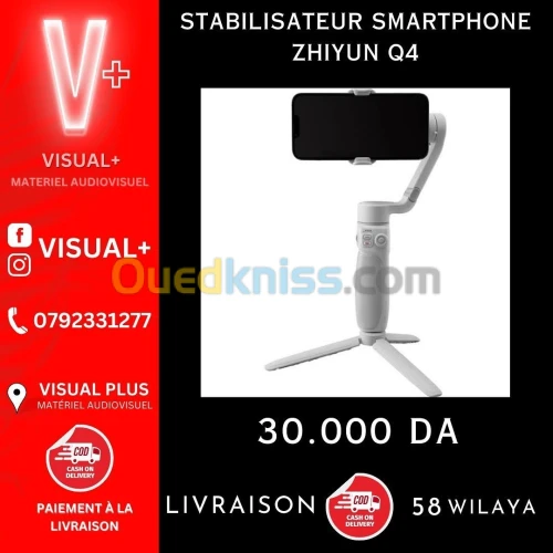 ZHIYUN - Q4, Stabilisateur pour smartphone 3 moteurs 