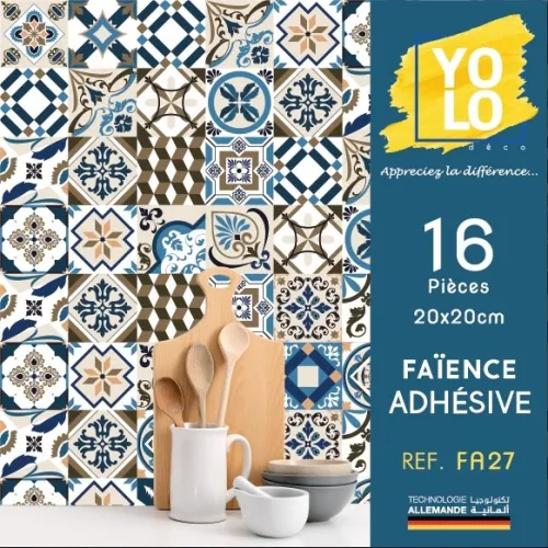 FAÏENCE ADHÉSIVE YOLO DECORATION 16P 20X20CM