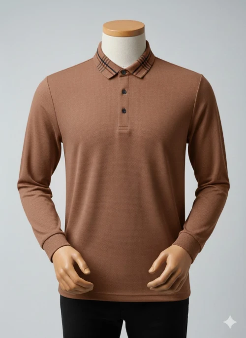 Tricot polo manches longues gros la. Chine