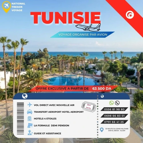 VOYAGE ORGANISE TUNISIE PAR AVION