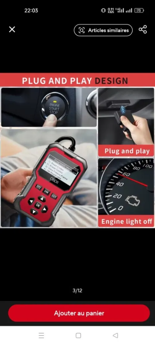 Scanner Obd2 pour voiture, outil de Diagnostic, lecteur de Code, lecteur de Code de défaut du moteur, peut diagnostic de tous les protocoles Obd
