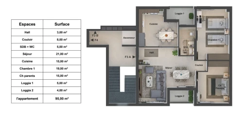 Vente Appartement F3 Alger Dely brahim