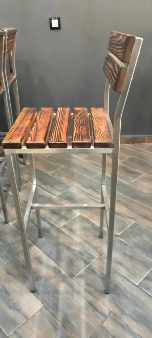 Lot complet tables & chaises inox AISI 304 + bois rouge américain idéal restaurant pizzeria
