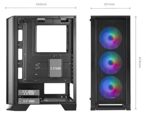 BOITIER MARS GAMING MC-C - BLACK
